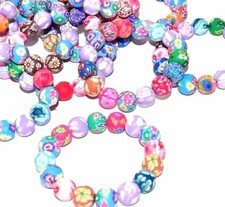 Polymer Clay Stretch Bracelet Beads Flower design