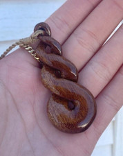 Hawaiian Jewelry Genuine Koa Wood Infinity Pendant Choker/Necklace  45038