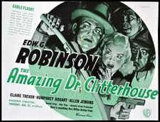 AMAZING DR. CLITTERHOUSE 1938 Edward G. Robinson Humphrey Bogart TRADE ADVERT