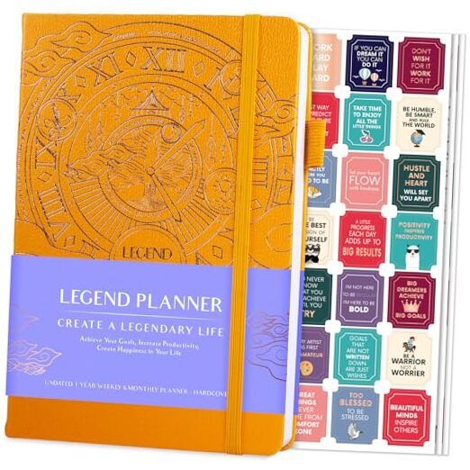 – Weekly & Monthly Life Planner to A5 (5.5'' x 8.3'') Yellow Gold (Undated)