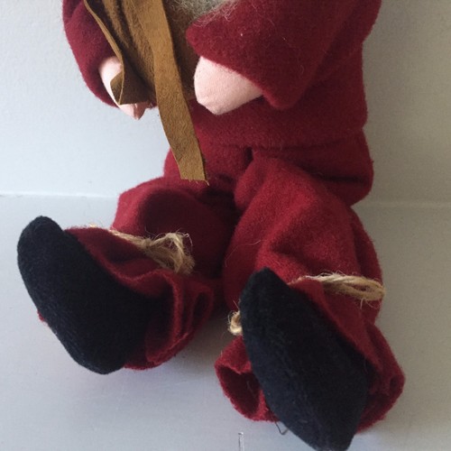 Handmade Cloth Santa Figure Hand Crafted Artisan Santa Claus - Picture 4 of 12