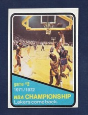 1972 TOPPS BASKETBALL #155 NBA CHAMPIONSHIP GAME 2 KNICKS LAKERS .99 SHIP J114