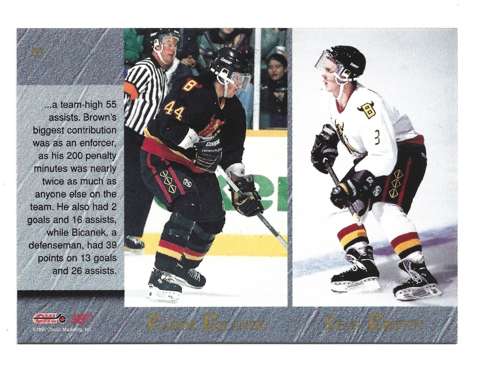 1995 Classic Draft GOLD #83 Brian Secord Daniel Cleary Radim Bicanek Sean Brown - Image 2 of 2