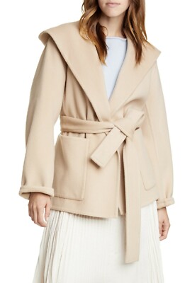 NWT Vince Hooded Belt Wool Cashmere Coat, DESERT CLAY, XL, MSRP
