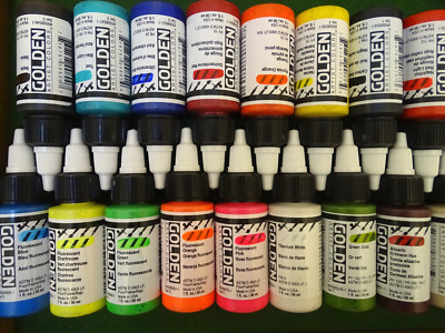 Golden High Flow Acrylic Paint, 1 oz. bottles, 10% off $50+, 48 color options