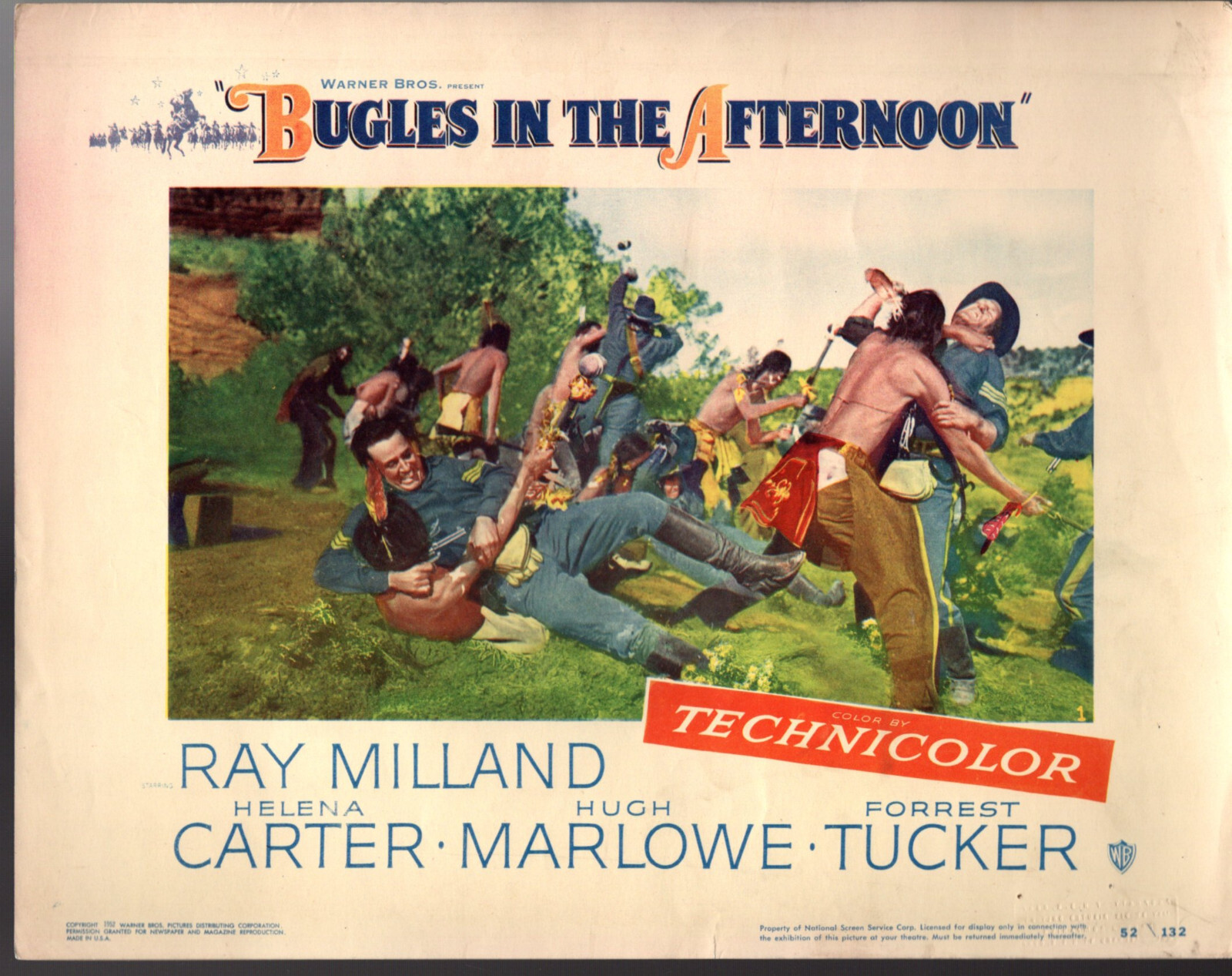 8 Lobby Cards 1952 BUGLES IN THE AFTERNOON Ray Milland, Forrest Tucker