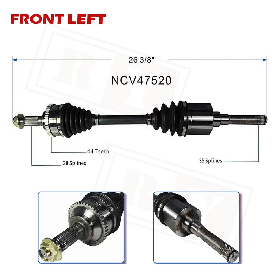 Conjunto de eje CV delantero izquierdo para Mazda MX-6 1994-1997 Ford Probe 2,0 L automático Foto 2 de 4