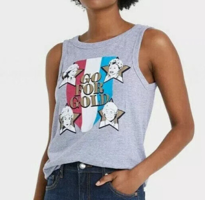 Women's The Golden Girls Go for Golden Girls Graphic Tank Top - Gray Size XS