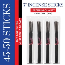 50 Incense Sticks 7''  Heavily Scented Quality Hand Dipped 100 CHARCOAL Sticks