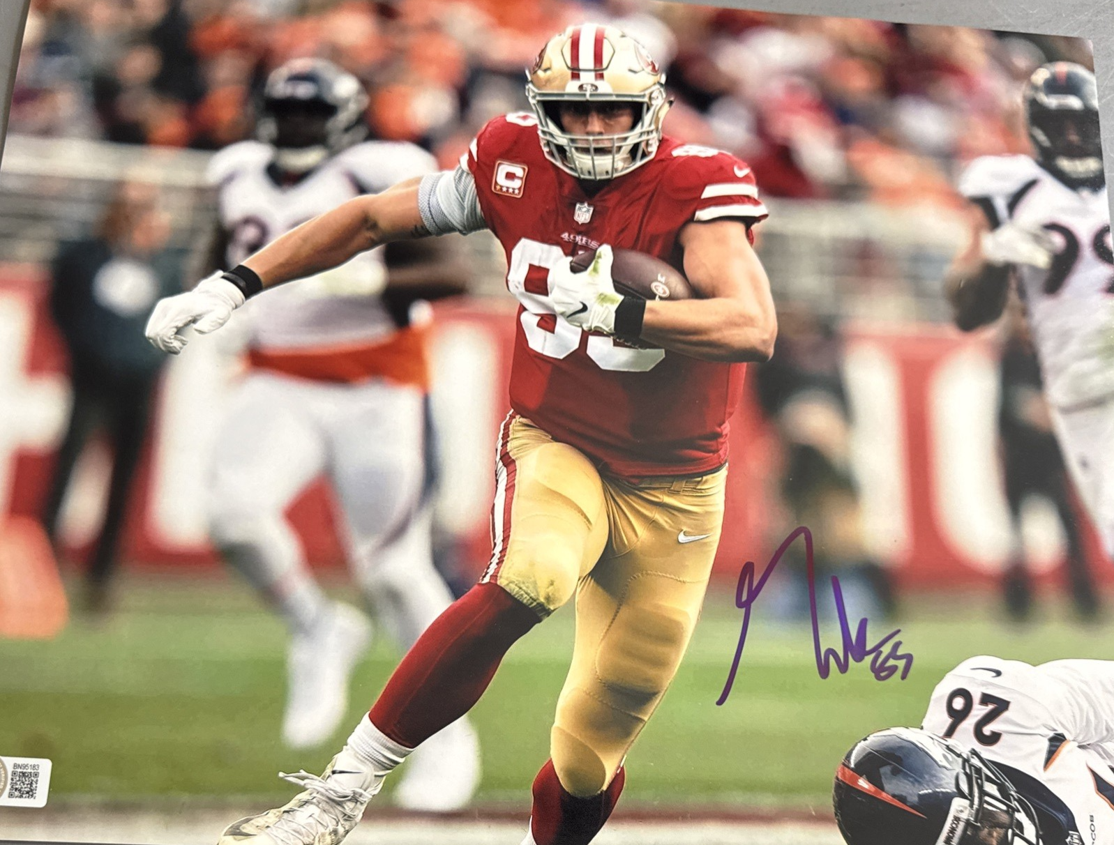 George Kittle Autographed Signed San Francisco 49ers 49ers 11 x 14 Photo BECKETT AUTHENTICATION 