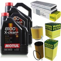 Inspektionspaket 10L Motul 8100 X-Clean+ 5W-30 FüR Audi A6 Avant 4.2 Quattro