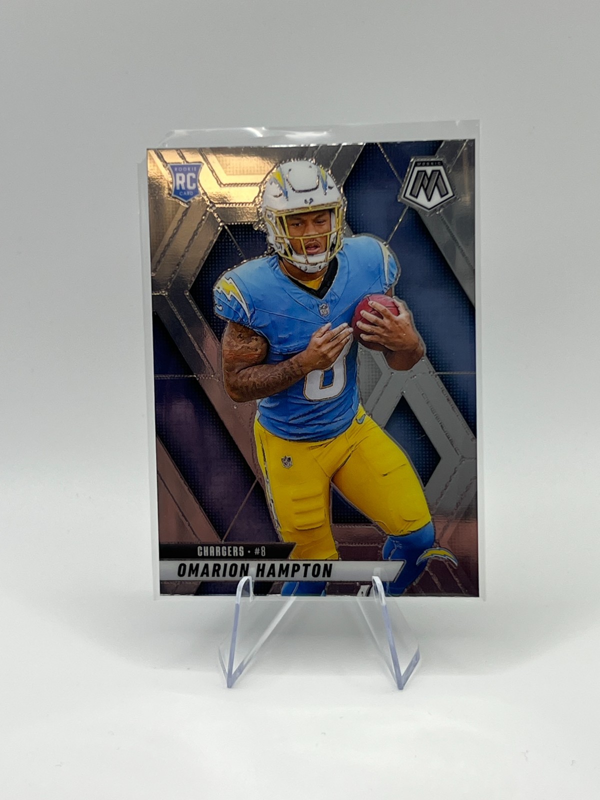 Omarion Hampton 2025 Panini Mosaic Rookie Card RC #335 Los Angeles Chargers