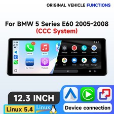 Apple CarPlay Car Audio Radio 12.3" For BMW E60 525i 528i 530i 2005-08 CCC Linux