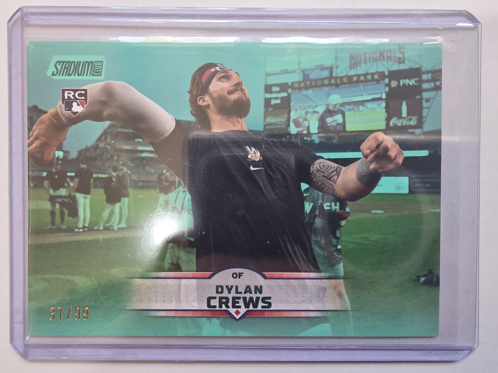 2025 Topps Stadium Club Dylan Crews #102 Turquoise Foil /99 RC Washington Nats