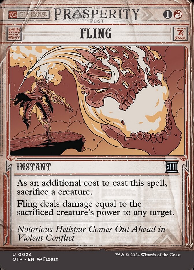 mtg fling card Fling [126] [Throne of Eldraine] [Foil] – Face to Face Games main image 1