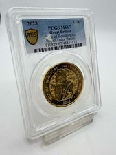 Royal Tudor Beasts 2023 Yale of Beaufort Ram 1 Oz .999 Fine Gold Coin PCGS MS67
