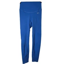 TLF Apparel Blue Ribbed High Waisted Seamless Leggings Activewear Size M