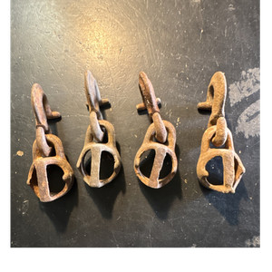 Vintage Hand-Forged Singletree end Hooks (4) used