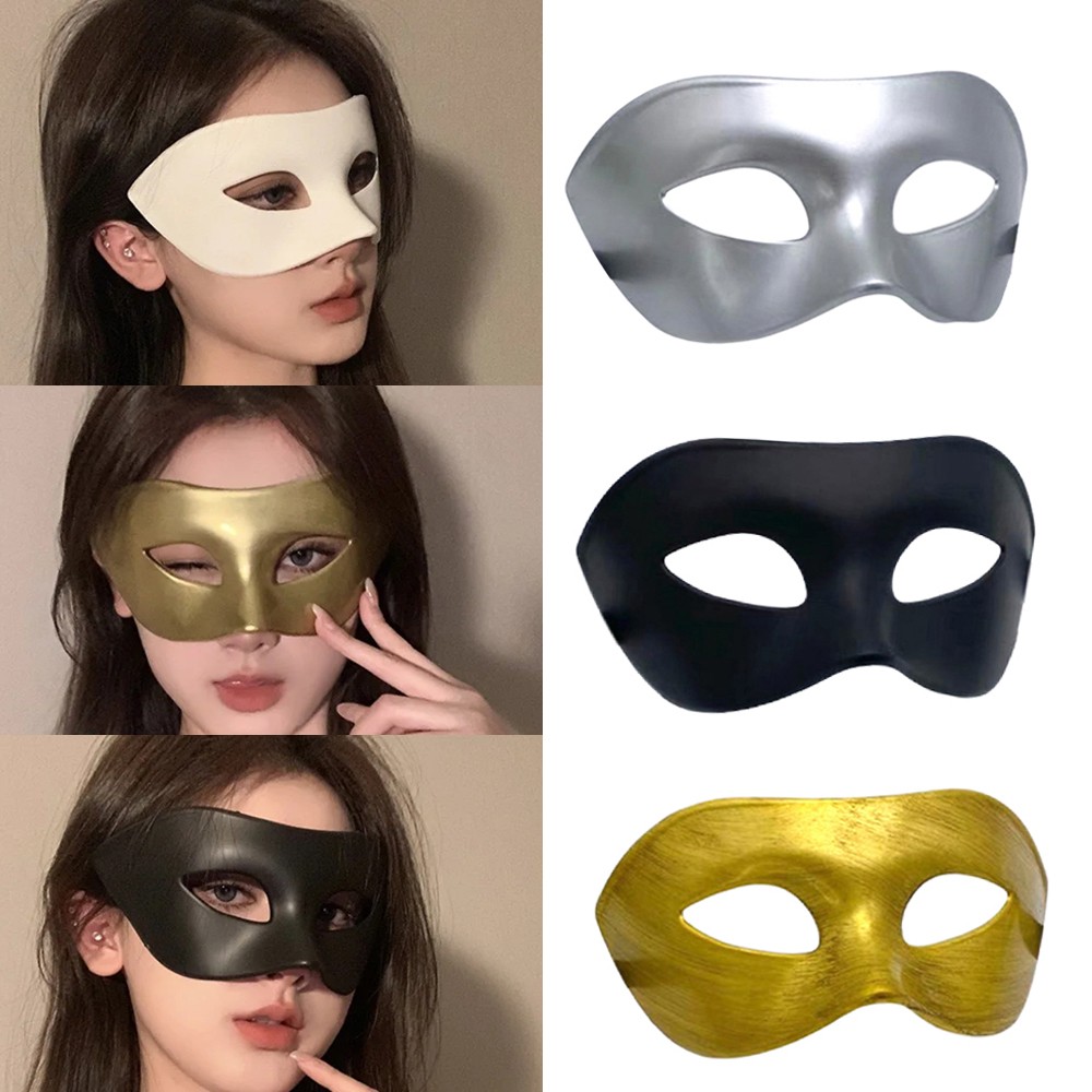Black & White Masquerade Eye Mask For Men - Simple Classic Costume Mask For Bachelor Party Or Halloween