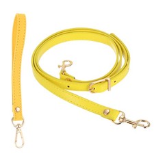 41-49 Inch Adjustable PU Leather Purse Strap with Wristlet, Yellow/Gold