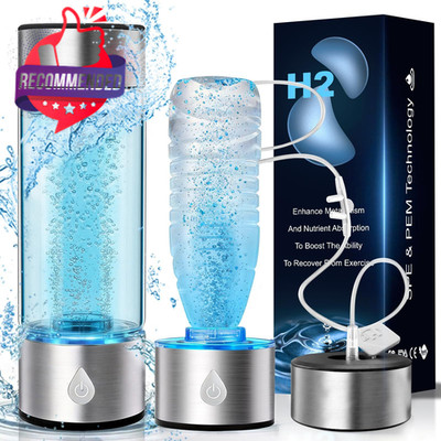 3 IN 1 HYDROGEN WATER BOTTLE GENERATOR 4000PPB SPE/PEM 16OZ AUTO CLEAN