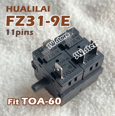 HUALILAI FZ31-9E 11pin 7gears 20A Function Switch FZ31-10 For TOA-60 YCD30-371 