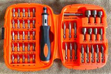 Vintage Black&Decker 45 Piece Ratchet Screwdriver Set with Bits and Box Wrench