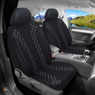 Schonbezüge Sitzbezüge für VW Scirocco 3 Bj 2008-17 in Schwarz/Weiße Naht N308