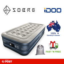 iDOO Single Size Air Mattress Inflatable Bed w/ Built-in Electric Pump Portable
