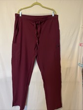 MENS Burgundy ADAR Scrub Pants Size 2x Back Pockets Drawstring