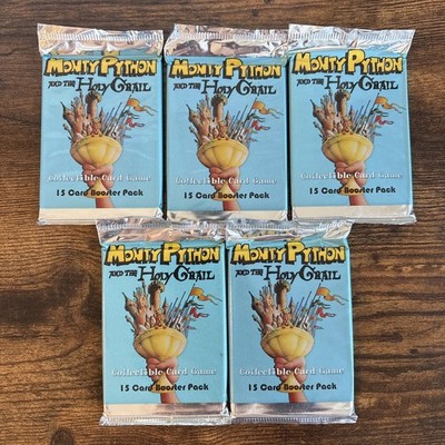 1996 Monty Python And The Holy Grail Booster Pack Collectible Card Game CCG 5 Pk
