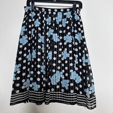 VTG Womens 100 Silk Polkadot Floral Skirt Midi Size 8 90s Whimsical Lightweight