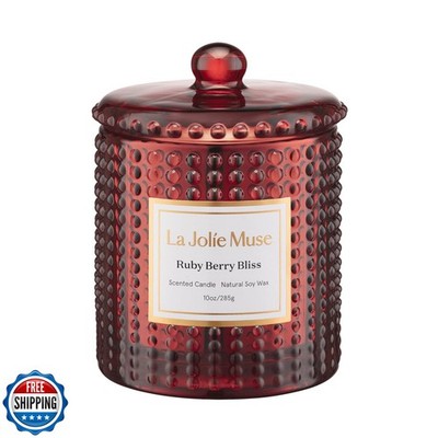 LA JOLIE MUSE Ruby Berry Bliss Scented Candle   Mandarin, Cranberry and Plum|