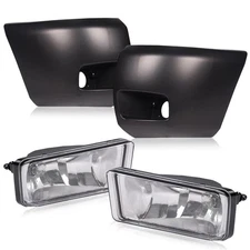  Bumper End Caps & Fog Lights, Compatible with 07-13 Chevy Silverado 1500