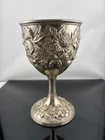 ONE x Antique S Kirk & Son Inc Sterling Silver Repousse Goblet 401 Floral Cup