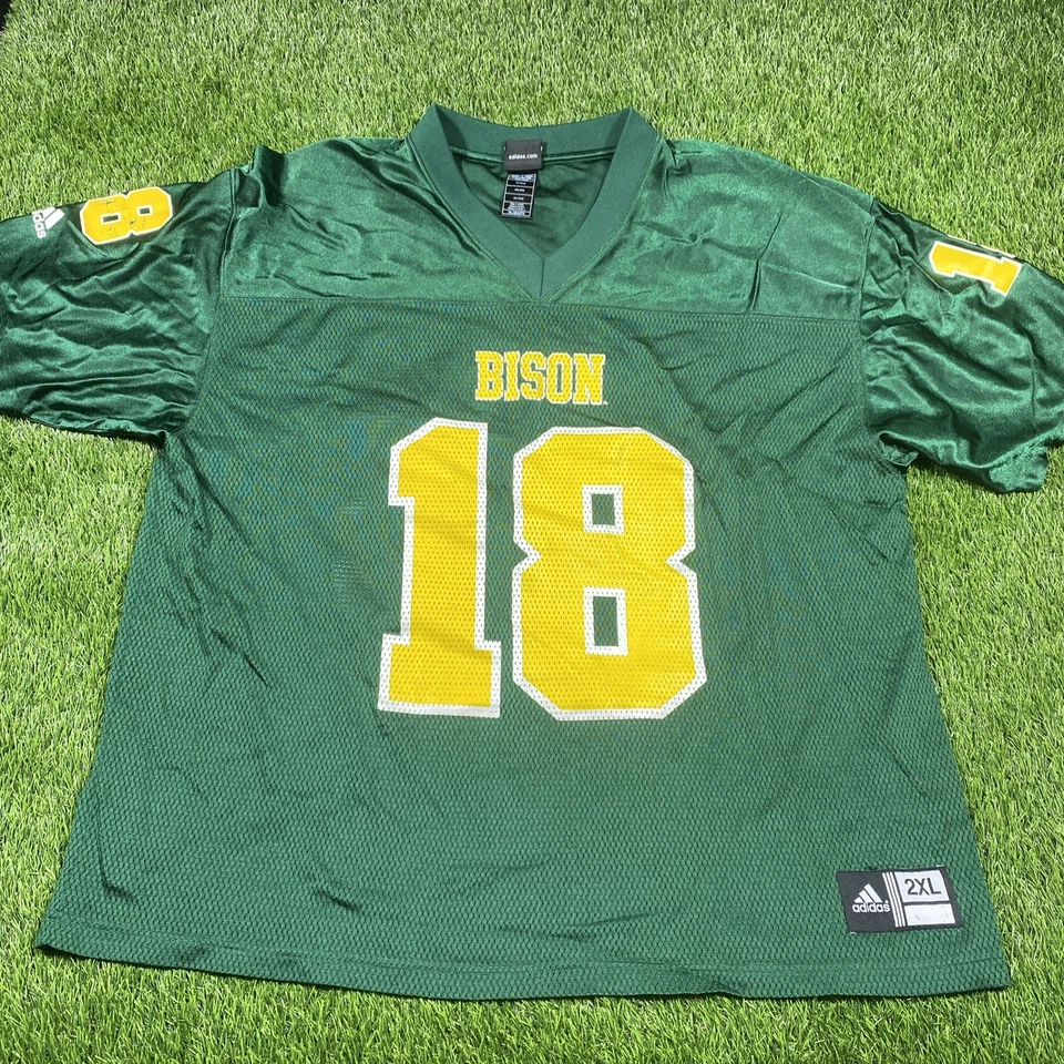 North Dakota State Bison Football Jersey Adidas Mens 2xl Green #18 Ncaa - Image 3 of 4