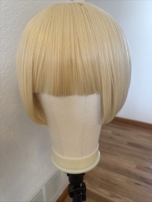 Bob Synthetic White Blonde Pixie  Lace Front Wig Standard 10
