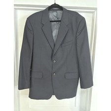 Ralph Lauren Mens 42R Navy Blue 100 Wool Blazer Sport Coat Made Canada Preppy
