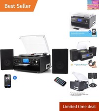 Bluetooth Record Player Turntable with Stereo Speaker, LP Vinyl to MP3 Conver...