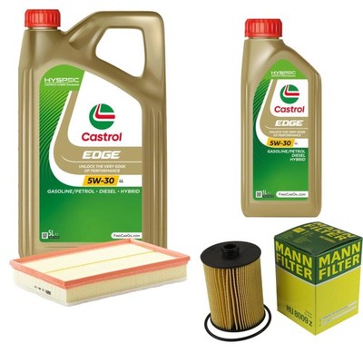 INSPEKTIONSKIT FILTER CASTROL 6L ÖL 5W30 für VW CC 358 3.6 FSI 4motion