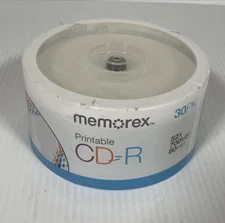 NEW Memorex 30pk CD-R Printable 52x 700 MB 80 Minutes Storage Drives Blank CDs