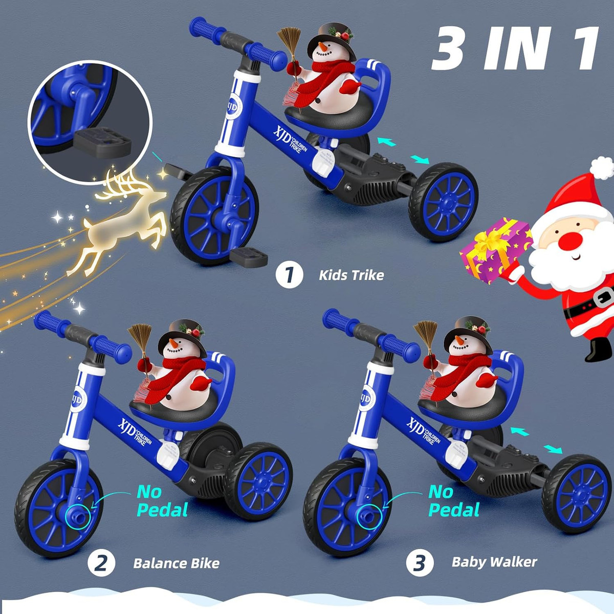 XJD 5 in 1 Kids Tricycles for 12 Month to 3 Years Old XJD 5 in 1 Kids Tricycles for 12 Month to 3 Years Old