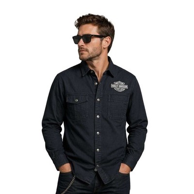 Harley-Davidson Herren Hemd Schwarz Spirit of Freedom Langarm (355)