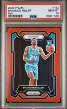 2023-24 Panini Prizm Brandon Miller True Red Prizm #/299 Rookie #152 RC Hornets