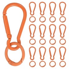 20 Pcs Spring Snap Clip, Candy Color Spring Snap Keychain Hook, Orange