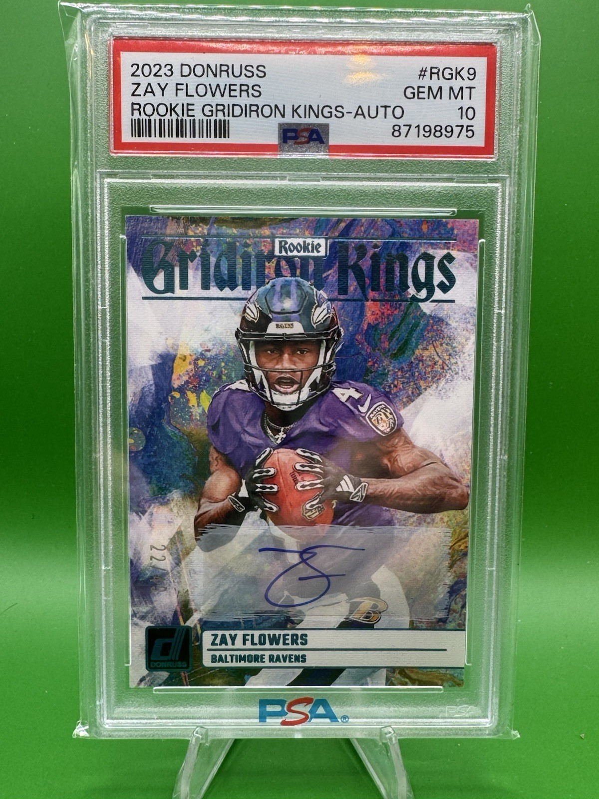 Zay Flowers Panini Donruss Rookie Gridiron Kings #RGK9 Autograph