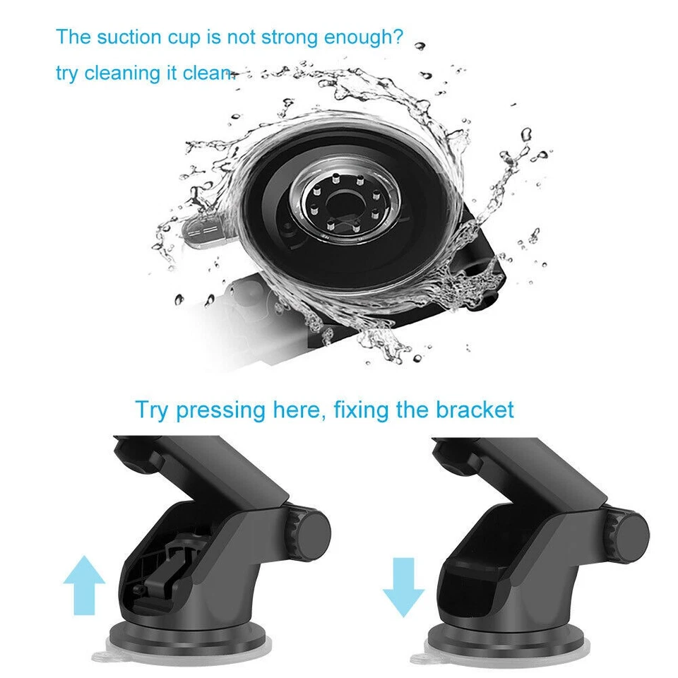 2 IN 1 Wireless Car Charger Fast Charging Automatic Clamping Mount Phone Holder - Image 3 of 4