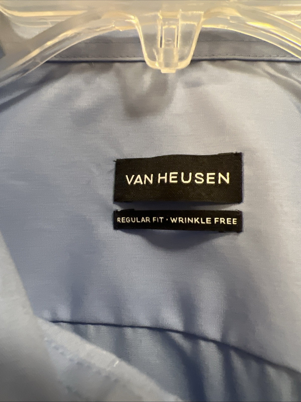 Van Heusen Shirt Mens 17.5 34/35 Cameo Blue Flex Collar Regular Fit NWT! thumbnail 3