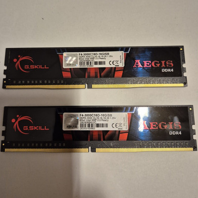 G.SKILL Aegis 16GB (2x8GB) DDR4-3000 PC4-24000 DIMM XMP F4-3000C16D