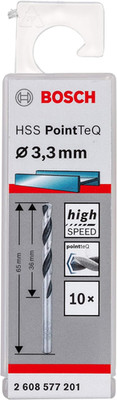 Bosch 2608577201 HSS PointTeQ Set of 10 Helical Tips Metal Steel Plastic 3